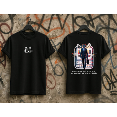 Camiseta Unisex “No te fíes del reflejo” – Edición Gatos de Calle Camiseta Unisex “No te fíes del reflejo” – Edición Gatos de Calle