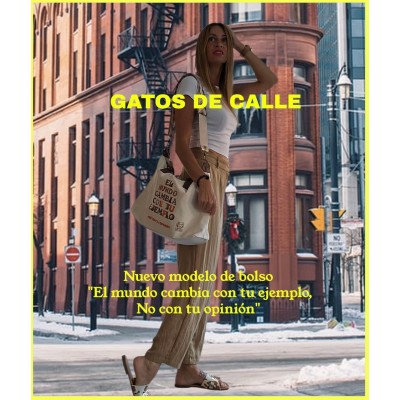 Bolso de Tela “El mundo cambia con tu ejemplo, no con tu opinión”
