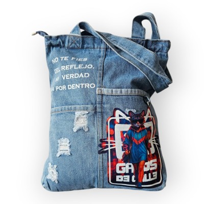 Bolso vaquero Gatos de Calle – No te fíes del reflejo