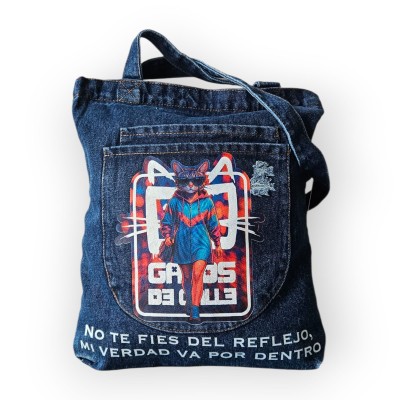 Bolso vaquero Gatos de Calle – No te fíes del reflejo