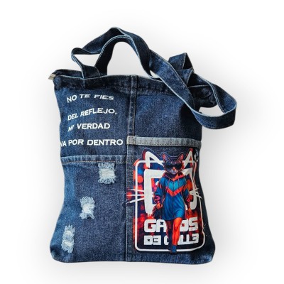 Bolso vaquero Gatos de Calle – No te fíes del reflejo